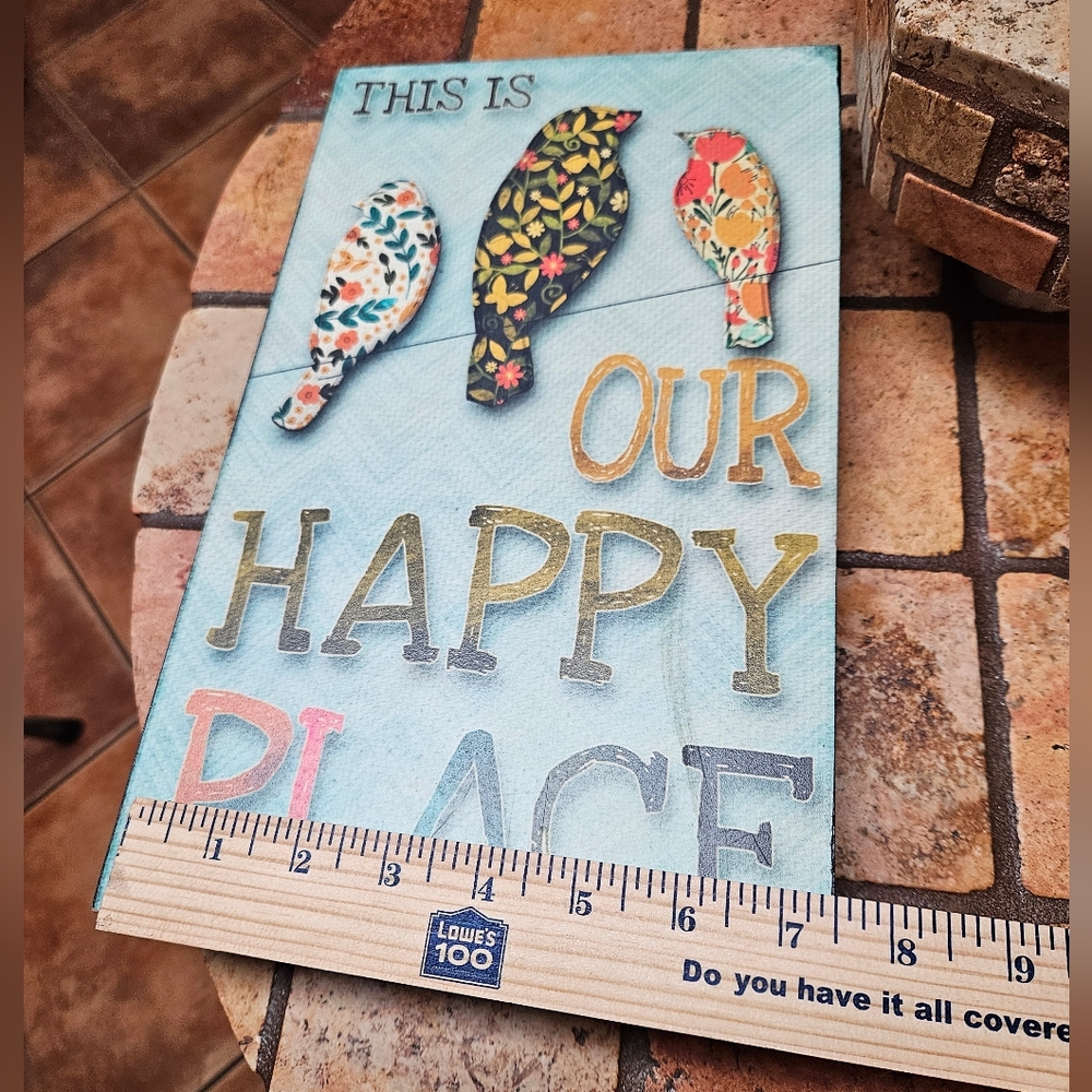 Wooden Wall Art Decor "This is Our Happy Place" - Picture 3 of 6